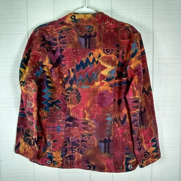 Chico's Abstract Print Button Front Jacket - Picture 2 of 6